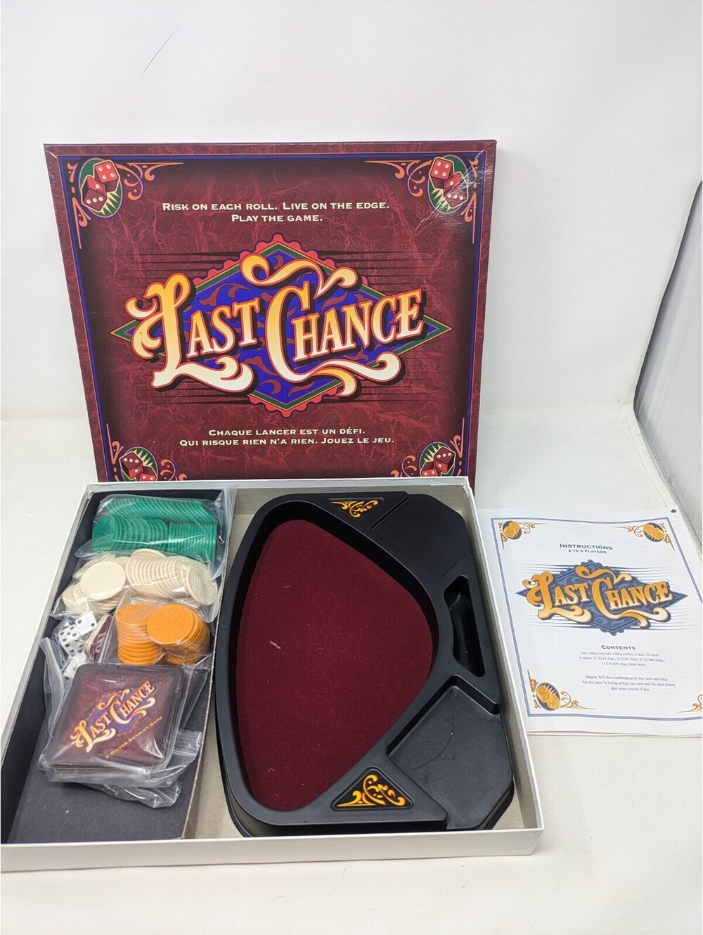 Vintage Last Chance Dice Rolling Board Game Complete Milton Bradley 1995
